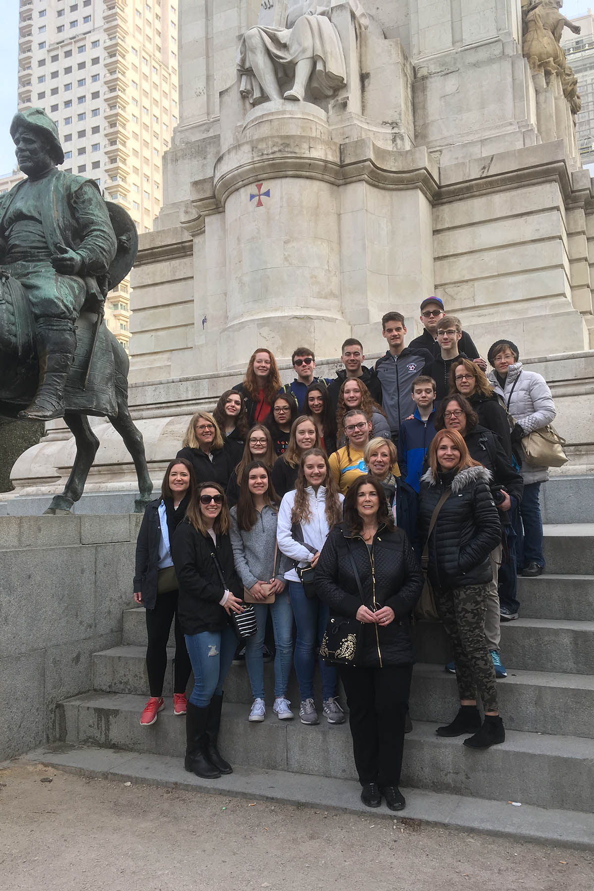 Plaza de Espana Madrid Spain Cervantes statue