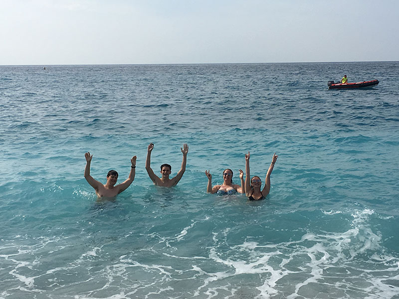 student swimming in france 